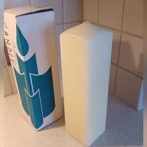 NWT PartyLite 3" x 10" Vanilla Scented Square Pillar Candle